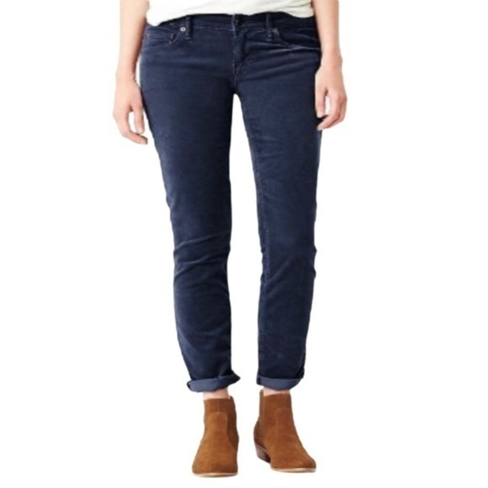 NWOT GAP Corduroy Sexy Boyfriend Pants Navy Blue Trousers Chinos Petite Tall
